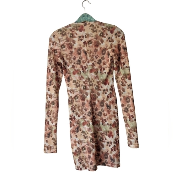 Nanushka Cathleen Mini Dress Bodycon Long sleeve Ribbed Animal Print NWT - Picture 6 of 9